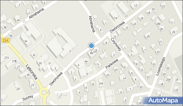 Sierakowice, Dworcowa, 6A, mapa Sierakowice