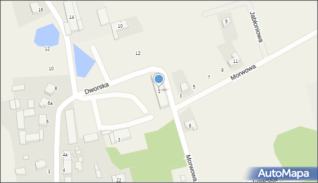 Sierosław, Dworska, 1, mapa Sierosław