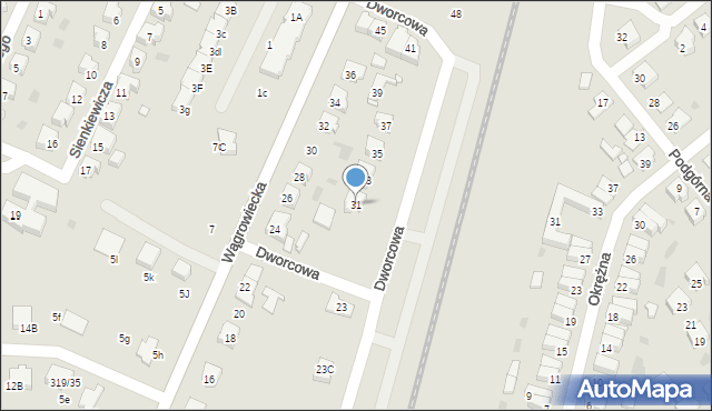 Skoki, Dworcowa, 31, mapa Skoki