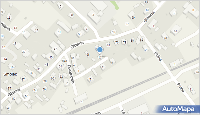 Smolec, Dworcowa, 11, mapa Smolec