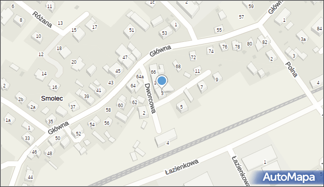 Smolec, Dworcowa, 3, mapa Smolec