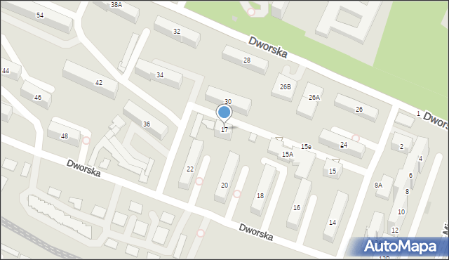 Sosnowiec, Dworska, 17, mapa Sosnowca