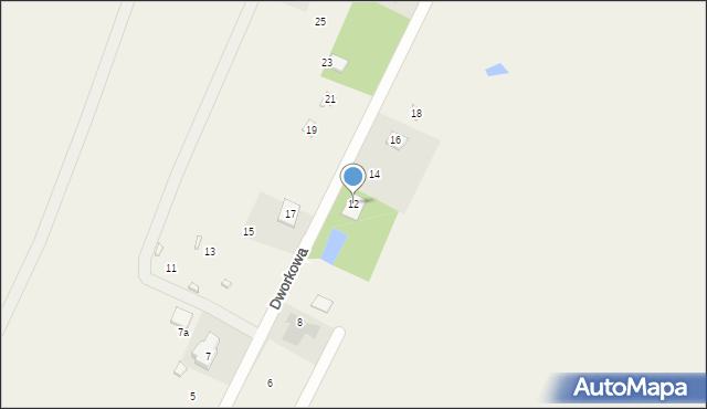 Stary Kraszew, Dworkowa, 12, mapa Stary Kraszew