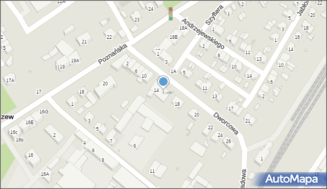 Stęszew, Dworcowa, 16, mapa Stęszew