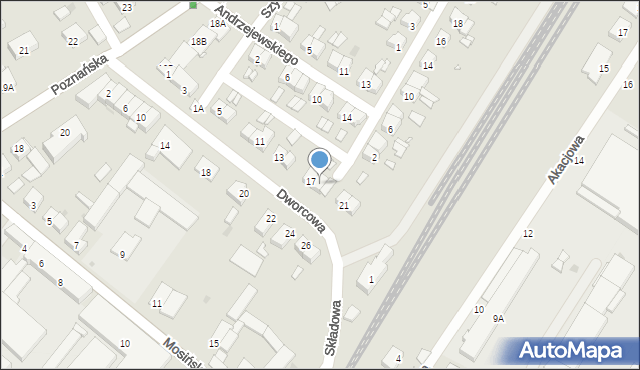 Stęszew, Dworcowa, 19, mapa Stęszew