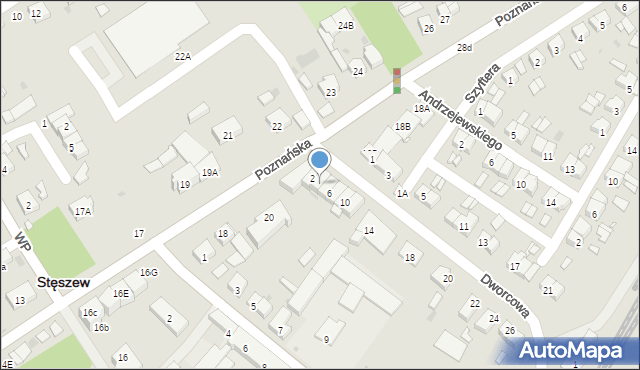 Stęszew, Dworcowa, 4, mapa Stęszew