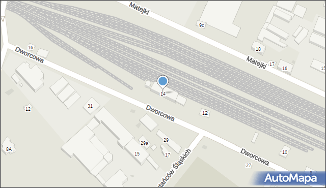 Strzelce Opolskie, Dworcowa, 14, mapa Strzelce Opolskie