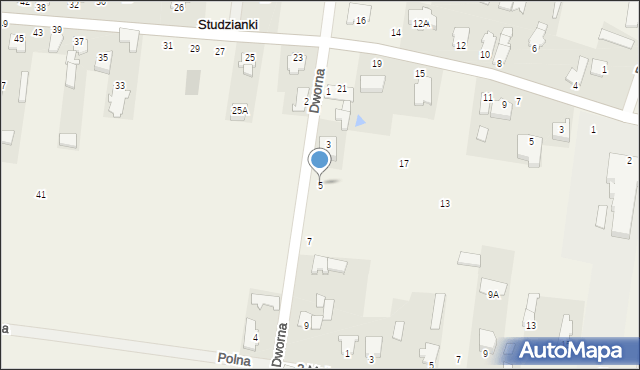 Studzianki, Dworna, 5, mapa Studzianki