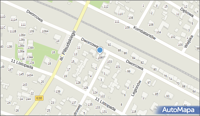 Sulejówek, Dworcowa, 105, mapa Sulejówek