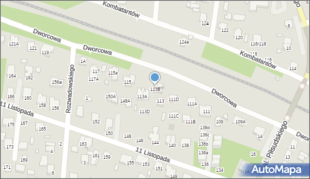 Sulejówek, Dworcowa, 113B, mapa Sulejówek