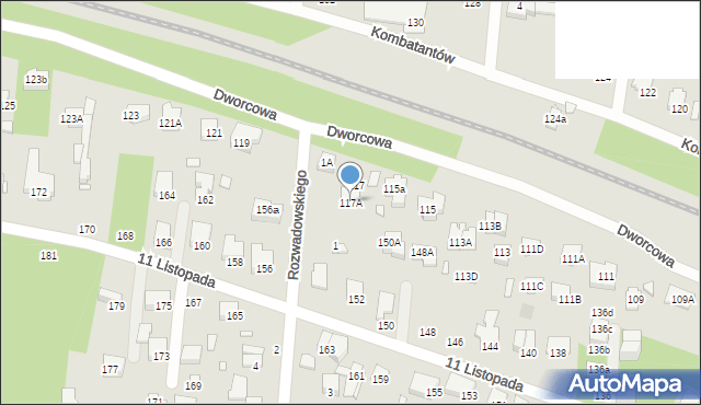 Sulejówek, Dworcowa, 117A, mapa Sulejówek