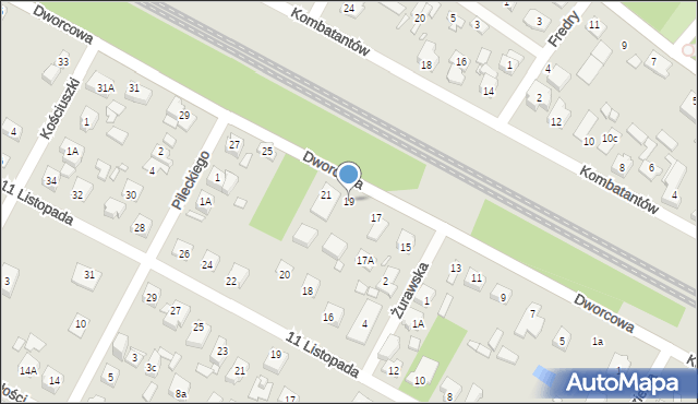 Sulejówek, Dworcowa, 19, mapa Sulejówek