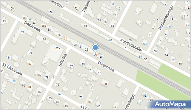 Sulejówek, Dworcowa, 20, mapa Sulejówek