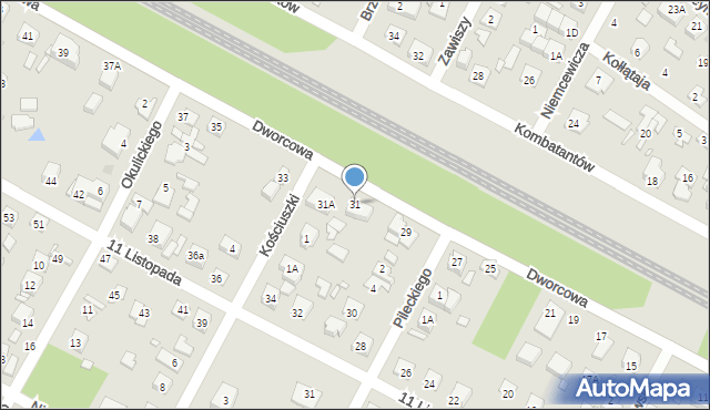Sulejówek, Dworcowa, 31, mapa Sulejówek