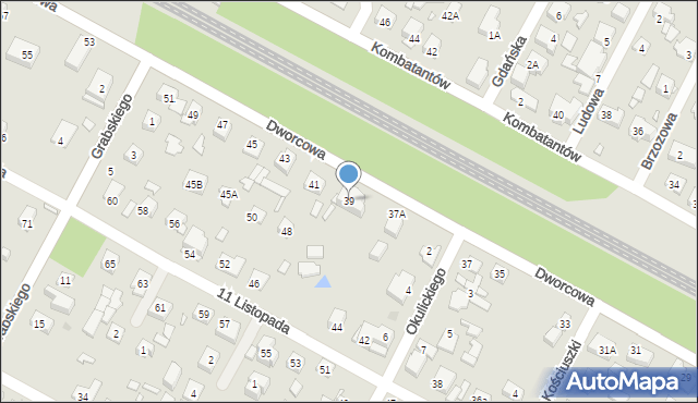 Sulejówek, Dworcowa, 39, mapa Sulejówek