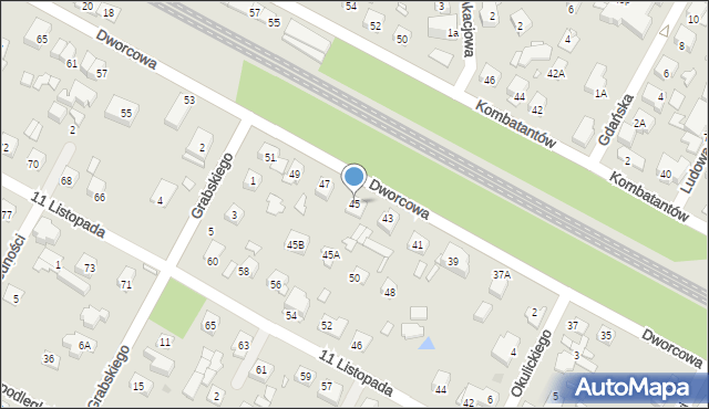 Sulejówek, Dworcowa, 45, mapa Sulejówek