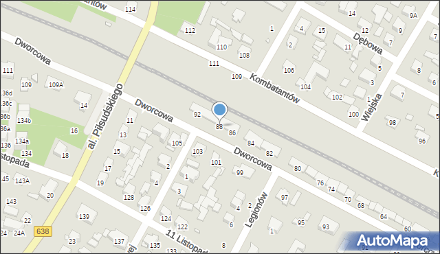 Sulejówek, Dworcowa, 88, mapa Sulejówek