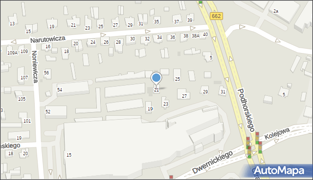Suwałki, Dwernickiego Józefa, gen., 21, mapa Suwałk