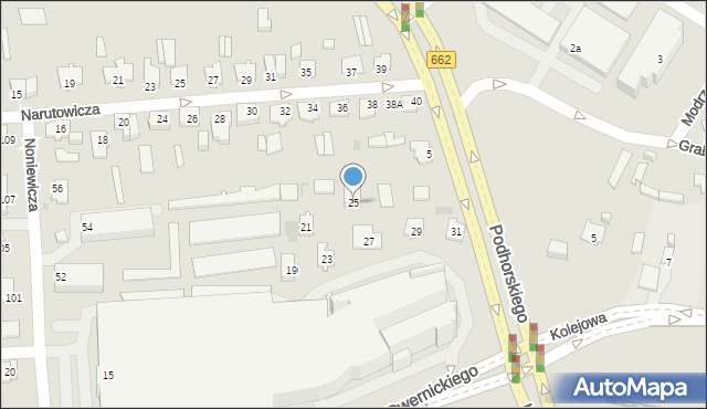 Suwałki, Dwernickiego Józefa, gen., 25, mapa Suwałk