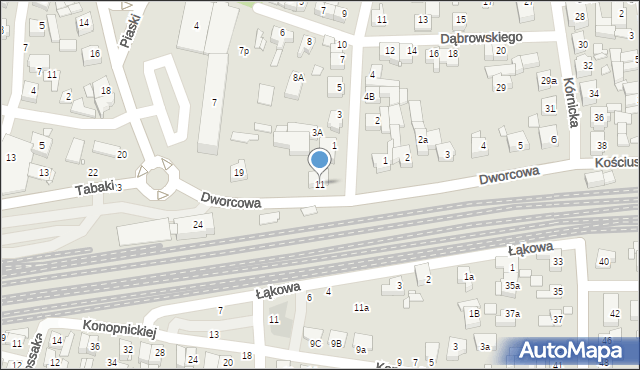 Swarzędz, Dworcowa, 11, mapa Swarzędz