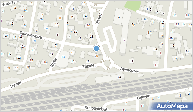Swarzędz, Dworcowa, 20, mapa Swarzędz