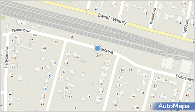 Świdnik, Dworcowa, 20, mapa Świdnika