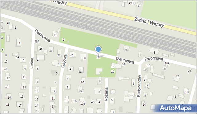 Świdnik, Dworcowa, 36, mapa Świdnika