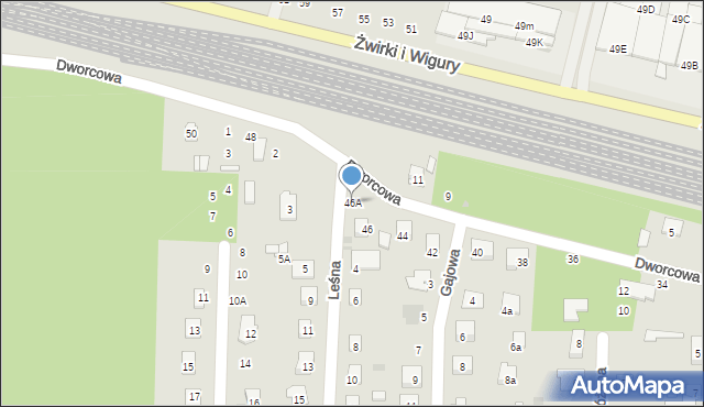 Świdnik, Dworcowa, 46A, mapa Świdnika