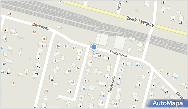 Świdnik, Dworcowa, 8c, mapa Świdnika