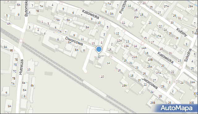 Świętochłowice, Dworcowa, 12, mapa Świętochłowice