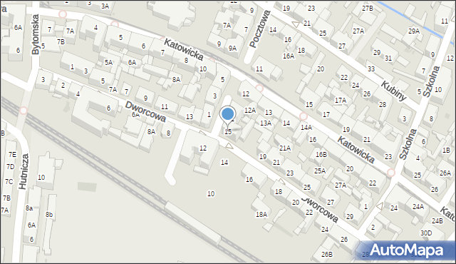Świętochłowice, Dworcowa, 15, mapa Świętochłowice