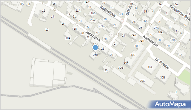 Świętochłowice, Dworcowa, 26B, mapa Świętochłowice