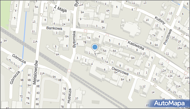 Świętochłowice, Dworcowa, 3, mapa Świętochłowice