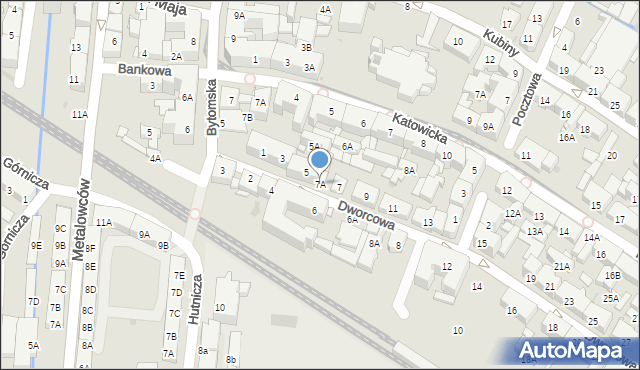 Świętochłowice, Dworcowa, 7A, mapa Świętochłowice