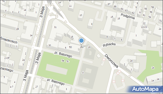 Szczecin, Dworcowa, 19u, mapa Szczecina