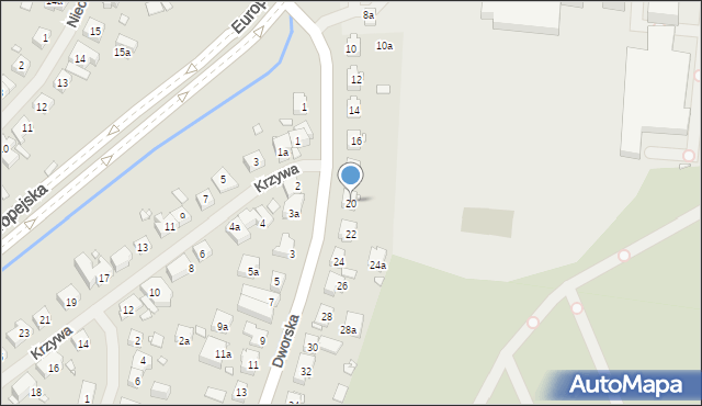 Szczecin, Dworska, 20, mapa Szczecina