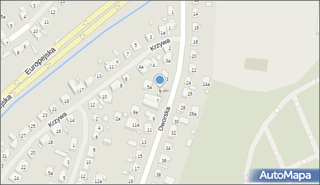 Szczecin, Dworska, 5, mapa Szczecina