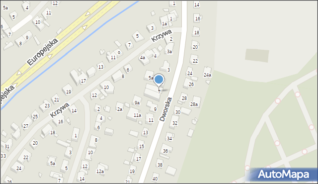 Szczecin, Dworska, 7, mapa Szczecina