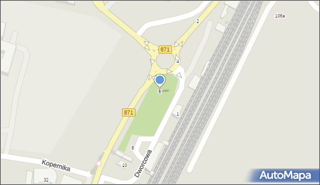 Tarnobrzeg, Dworcowa, 6, mapa Tarnobrzegu