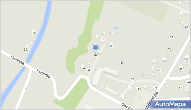 Tarnobrzeg, Dworska, 14, mapa Tarnobrzegu