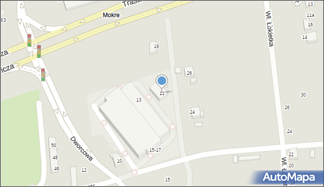 Toruń, Dworcowa, 11, mapa Torunia