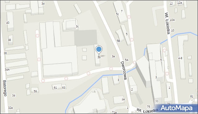 Toruń, Dworcowa, 3b, mapa Torunia