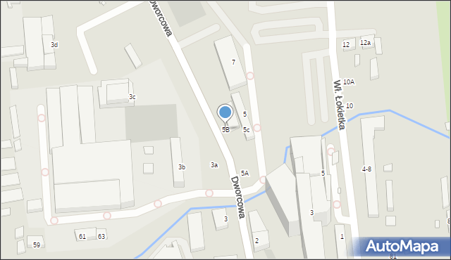 Toruń, Dworcowa, 5B, mapa Torunia