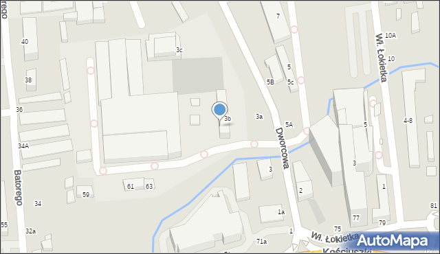 Toruń, Dworcowa, 5p, mapa Torunia