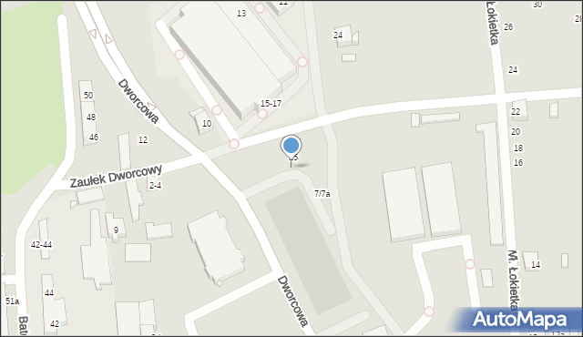 Toruń, Dworcowa, 7a, mapa Torunia