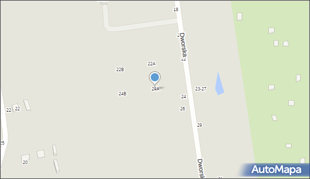 Toruń, Dworska, 24A, mapa Torunia