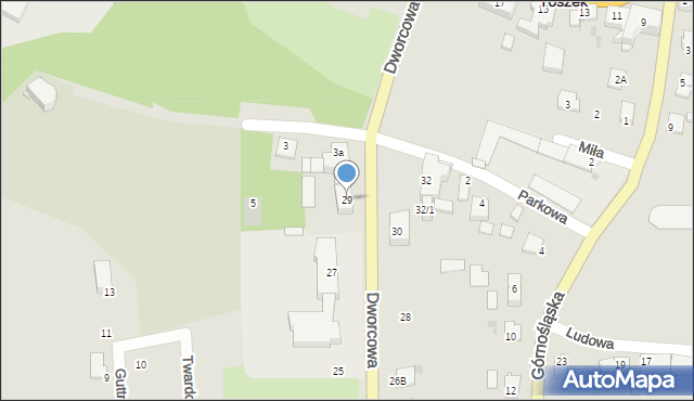 Toszek, Dworcowa, 29, mapa Toszek