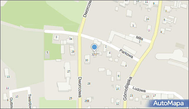 Toszek, Dworcowa, 32/1, mapa Toszek