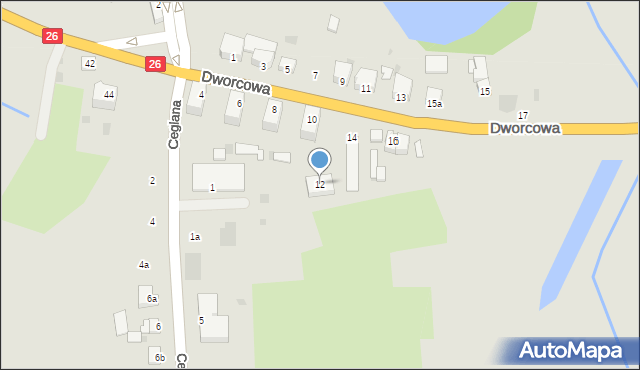 Trzcińsko-Zdrój, Dworcowa, 12, mapa Trzcińsko-Zdrój