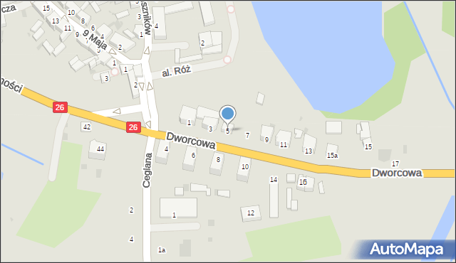 Trzcińsko-Zdrój, Dworcowa, 5, mapa Trzcińsko-Zdrój